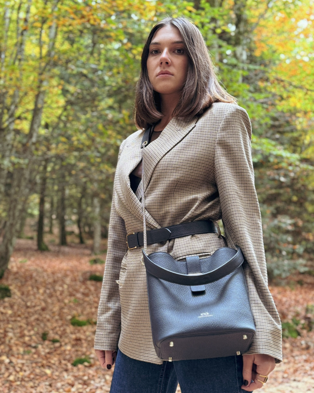 MYSTI TWIN - Leather shoulder and hand bag - Made to order