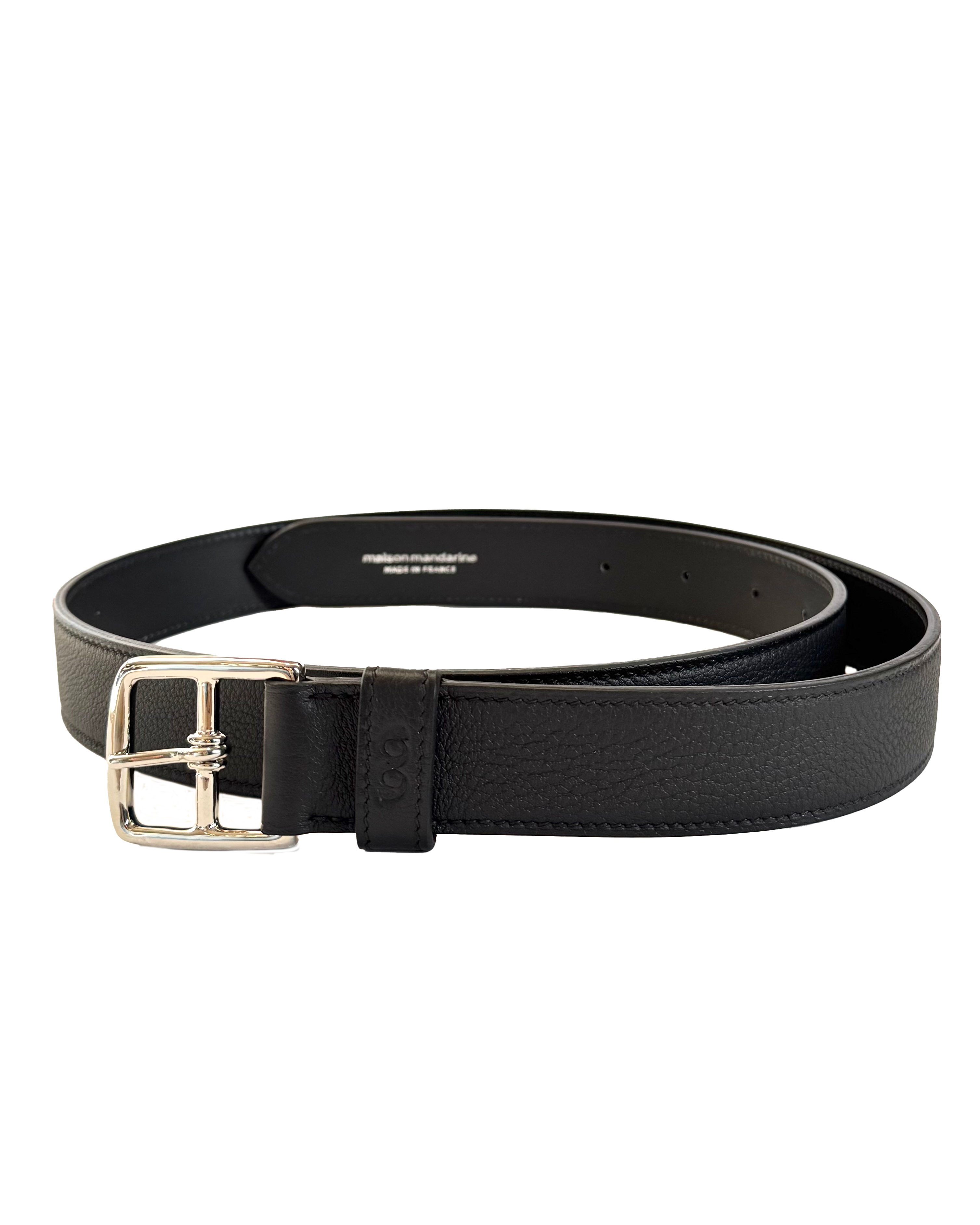 CLASSIC - Unisex black leather belt - Made to order