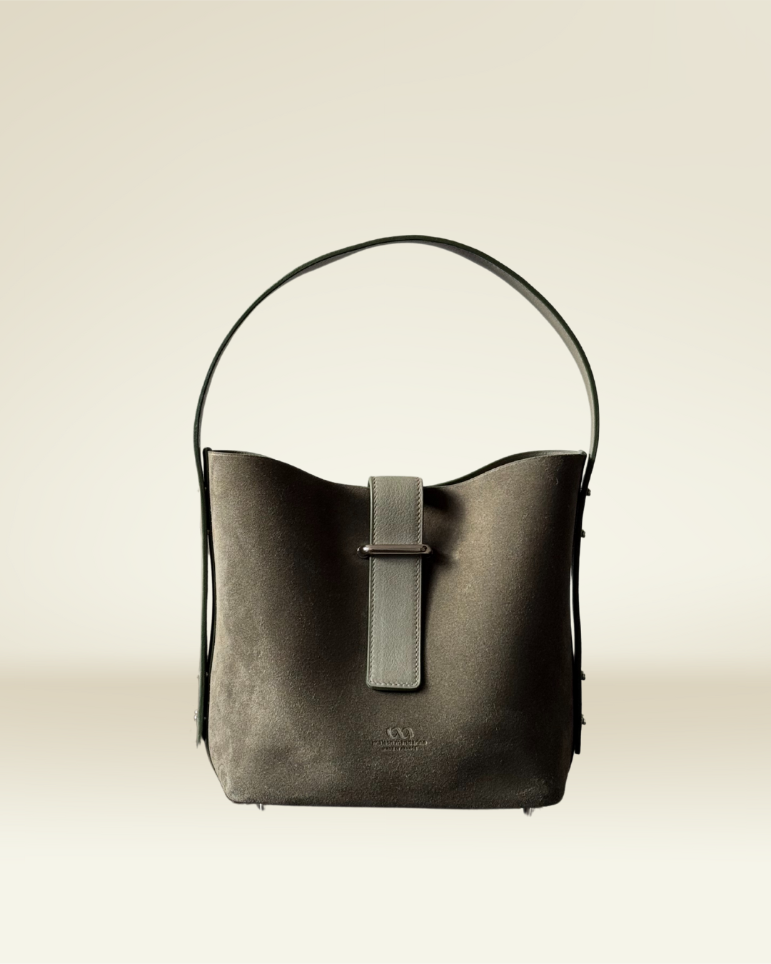 MYSTI - Sac porté main - Kaki, Cuir Velour - Sur Commande