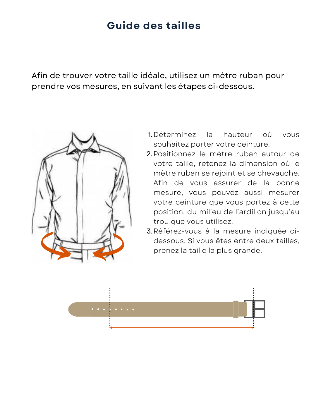 Ceinture CLASSIC - Sur Commande- Nouveauté