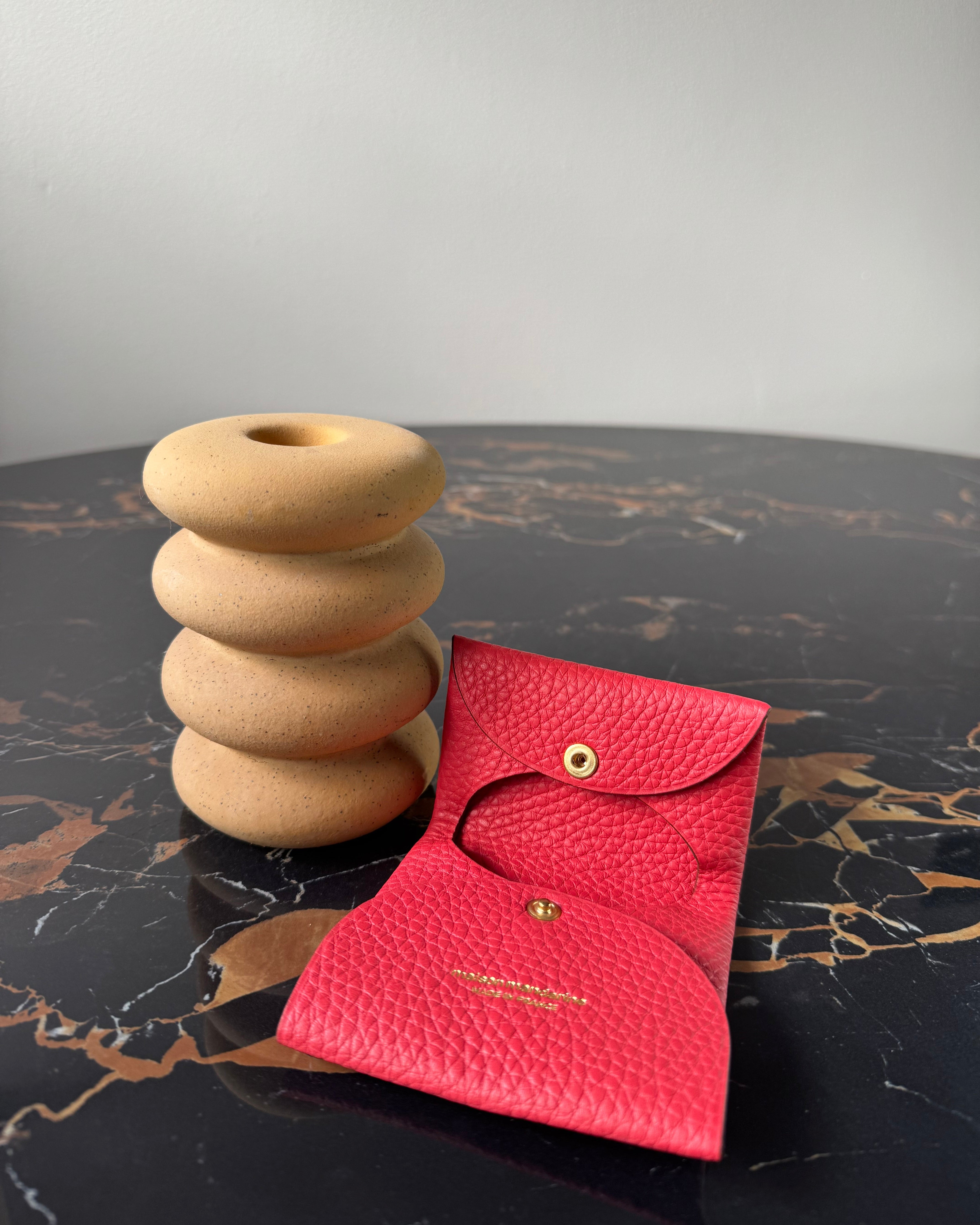 Porte-Monnaie BOURSO - Rouge Praline, Doré - Nouveau coloris